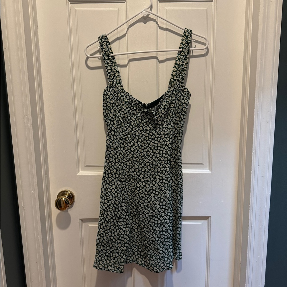 Reformation Green Floral Mini Dress
